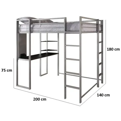 Двухьярусная кровать в стиле Loft NS-225 1830x2000x1400 мм Серый