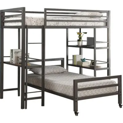 Двухъярусная кровать Loft в стиле Loft NS-226 1880x1800x1800 мм Черный