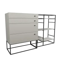 Комод Loft NS-292 1830x1200x350 мм Черный Комод Loft NS-292 1830x1200x350 мм Черный
