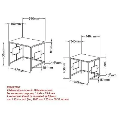 Комплект журнальных столиков в стиле Loft NS-304 490x510x400 мм Черный Комплект журнальных столиков в стиле Loft NS-304 490x510x400 мм Черный
