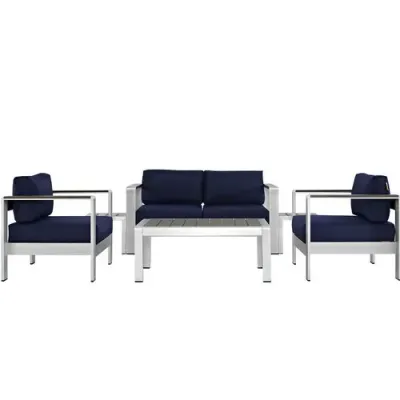 Комплект вуличних меблів диван 2 крісла столик у стилі Loft Сірий NS-319 780x2720x800 мм
