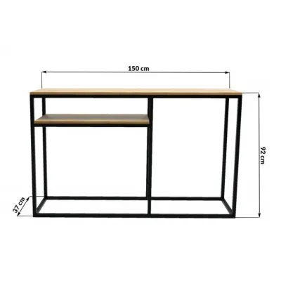 Консоль для дома в стиле Loft NS-339 950x1500x370 мм Черный Консоль для дома в стиле Loft NS-339 950x1500x370 мм Черный