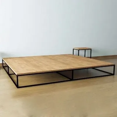 Ліжко Loft без голови в стилі Loft NS-755 430x2200x2200 мм Черный