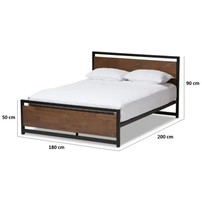 Ліжко в стилі Loft NS-775 930x1800x2000 мм Черный Ліжко в стилі Loft NS-775 930x1800x2000 мм Черный