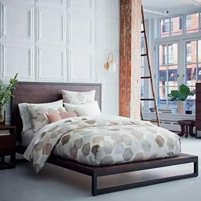Кровать в стиле Loft NS-782 1230x2100x2200 мм Черный