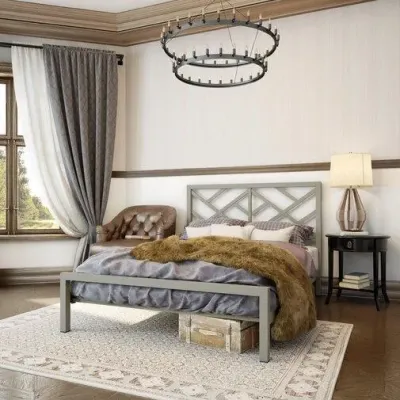 Ліжко у стилі Loft NS-809 1230x1900x2100 мм Серый Ліжко у стилі Loft NS-809 1230x1900x2100 мм Серый