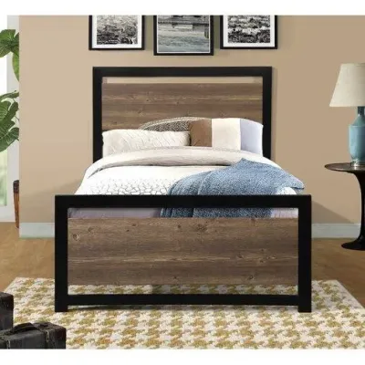 Кровать в стиле Loft NS-831 1130x1200x2000 мм Черный