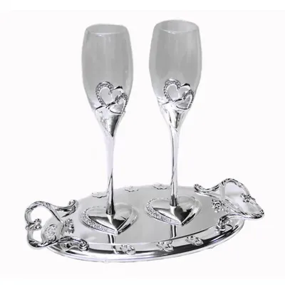 Бокалы на подносе 2 шт Wedding Sabefet T-SS33033