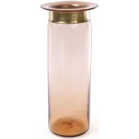 Ваза настольная для цветов Ancient Glass настольная диаметр 12х34 см, янтарное стекло Bona DP41696