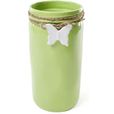 Ваза настільна для квітів Flowers Garden Метелик 26 см ceramic, зелений Bona DP41722