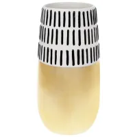Ваза ceramic Kamarin 25.5см Black смуги із золотом Bona DP67929
