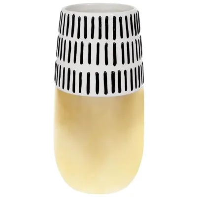 Ваза ceramic Kamarin 25.5см Black полосы с золотом Bona DP67929