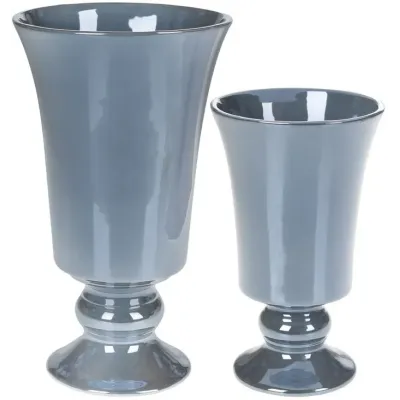 Ваза ceramic Кубок 20см, сірий перламутр Bona DP67945