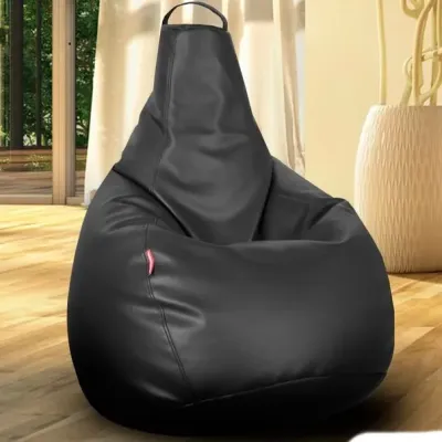 Кресло-мешок Beans Bag груша Экокожа 90*130 см Черный (hub_a6w21f)
