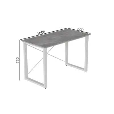 Письмовий стіл Ferrum-decor Драйв 750x1000x600 Білий метал ДСП Бетон 32 мм (DRA147)
