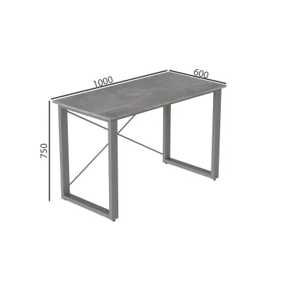 Письменный стол Ferrum-decor Драйв 750x1000x600 Серый металл ДСП Бетон 32 мм (DRA140)