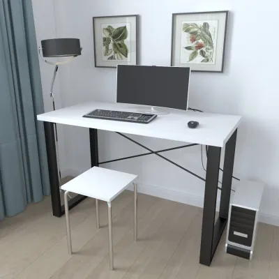 Письменный стол Ferrum-decor Драйв 750x1000x600 Черный металл ДСП Белый 32 мм (DRA127) Письменный стол Ferrum-decor Драйв 750x1000x600 Черный металл ДСП Белый 32 мм (DRA127)