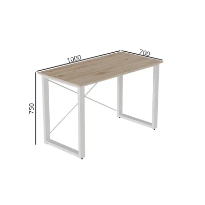 Письмовий стіл Ferrum-decor Драйв 750x1000x700 Білий метал ДСП Дуб Сан-Маріно 16 мм (DRA079)