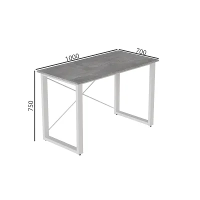 Письменный стол Ferrum-decor Драйв 750x1000x700 Белый металл ДСП Бетон 16 мм (DRA084)