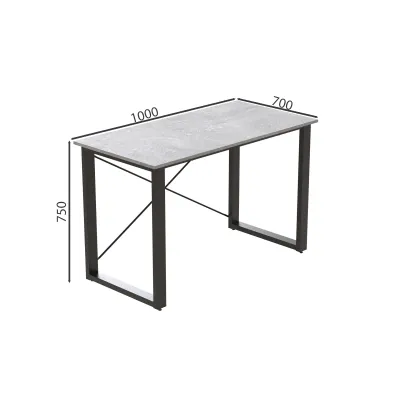 Письменный стол Ferrum-decor Драйв 750x1000x700 Черный металл ДСП Бетон 32 мм (DRA196)