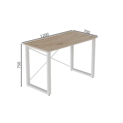 Письмовий стіл Ferrum-decor Драйв 750x1200x700 Білий метал ДСП Дуб Сан-Маріно 16 мм (DRA100)