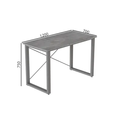 Письменный стол Ferrum-decor Драйв 750x1200x700 Серый металл ДСП Бетон 32 мм (DRA224)