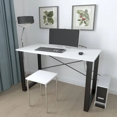 Письменный стол Ferrum-decor Драйв 750x1400x600 Черный металл ДСП Белый 16 мм (DRA043) Письменный стол Ferrum-decor Драйв 750x1400x600 Черный металл ДСП Белый 16 мм (DRA043)