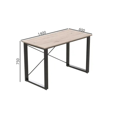 Письмовий стіл Ferrum-decor Драйв 750x1400x600 Чорний метал ДСП Дуб Сан-Маріно 16 мм (DRA044)