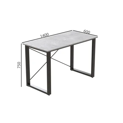 Письмовий стіл Ferrum-decor Драйв 750x1400x600 Чорний метал ДСП Бетон 16 мм (DRA049)