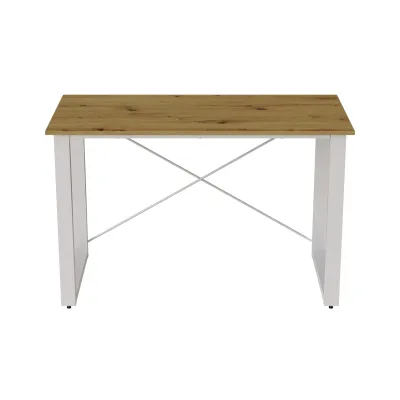 Письменный стол Ferrum-decor Драйв 750x1400x700 Белый металл ДСП Дуб Артизан 32 мм (DRA251)