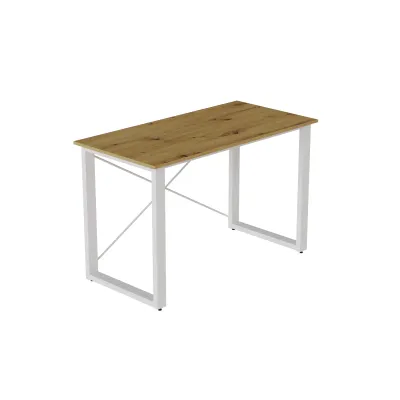 Письменный стол Ferrum-decor Драйв 750x1400x700 Белый металл ДСП Дуб Артизан 32 мм (DRA251)