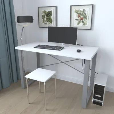 Письмовий стіл Ferrum-decor Драйв 750x1400x700 Сірий метал ДСП Білий 32 мм (DRA239) Письмовий стіл Ferrum-decor Драйв 750x1400x700 Сірий метал ДСП Білий 32 мм (DRA239)