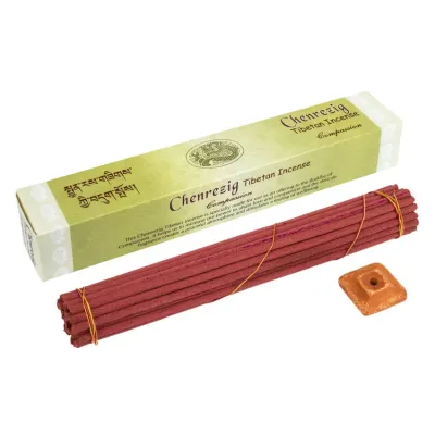 Пахощі Тибетські Gangchen Ченрезіг Chenrezig + Керамічна підставка 20,5х3.2x3.2 см (26806)