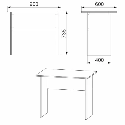 Стол письменный Компанит МО 3 90х60х73,6 см орех
