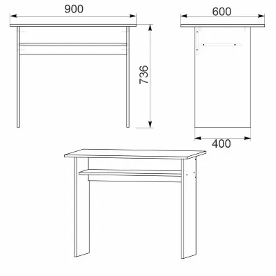 Стол письменный Компанит МО 4 90х60х73,6 см орех