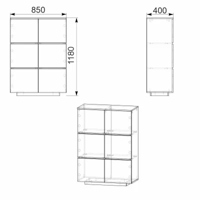 Комод Тумба 2 Компанит МГ 5 85х40х118 см орех