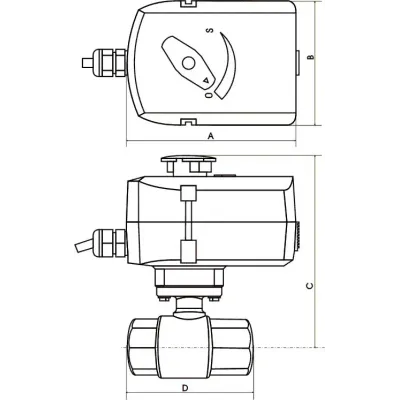 Кран с электроприводом Антипотоп ACV-220M 220В 3/4