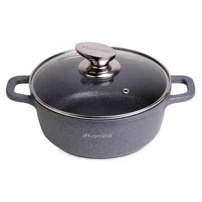 Кастрюля Kamille Landes Grey 6.5л с литыми алюминиевыми ручками DP36560