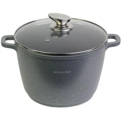 Кастрюля Kamille Landes Grey 10л с литыми алюминиевыми ручками DP36562
