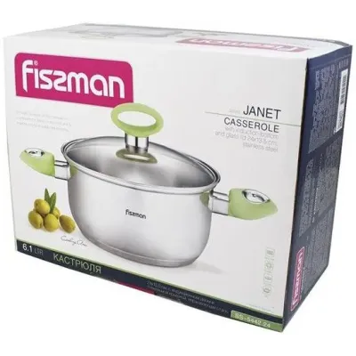 Кастрюля Fissman Janet 6.1л из нержавеющей стали с индукционным дном DP36670
