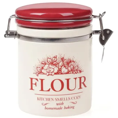 Банка Bona керамическая Английский Шиповник FLOUR 600 мл с металлической затяжкой DP37780