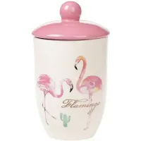 Банка Bona керамическая Pink Фламинго 800 мл с крышкой DP37794 Банка Bona керамическая Pink Фламинго 800 мл с крышкой DP37794