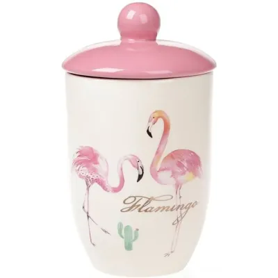 Банка Bona керамическая Pink Фламинго 800 мл с крышкой DP37794 Банка Bona керамическая Pink Фламинго 800 мл с крышкой DP37794