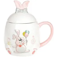 Чашка ceramic с крышкой Bona Веселый кролик 450 мл DP39622