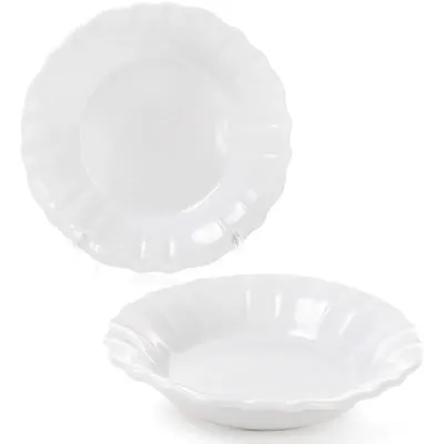 Набор Bona 6 глубоких тарелок Leeds Ceramics SUN диаметр 23см каменная керамика Белые DP40161