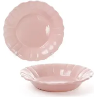Набор Bona 6 глубоких тарелок Leeds Ceramics SUN диаметр 23см каменная керамика Розовые DP40162