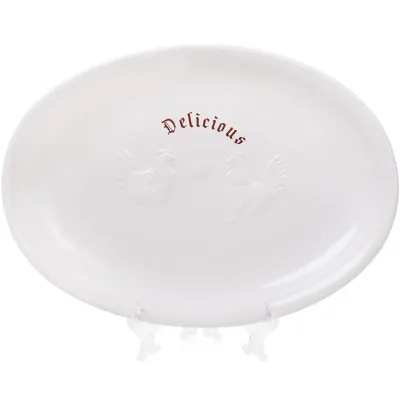 Блюдо Bona сервировочное Ceramic Тоскана Family DELICIOUS 37х27см с объемным рисунком DP40965