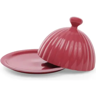 Масленка ceramic Артемида круглая диаметр 14 см клубничная Bona DP41348