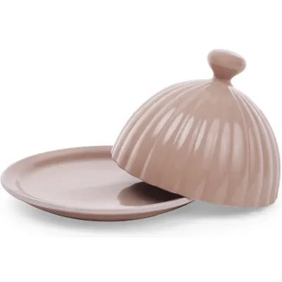 Масленка ceramic Артемида круглая диаметр 14 см бежевая Bona DP41349
