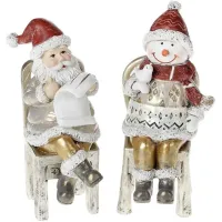 Набір 2 статуетки Santa зі Сніговиком 165 см Bona DP43005 Набір 2 статуетки Santa зі Сніговиком 165 см Bona DP43005